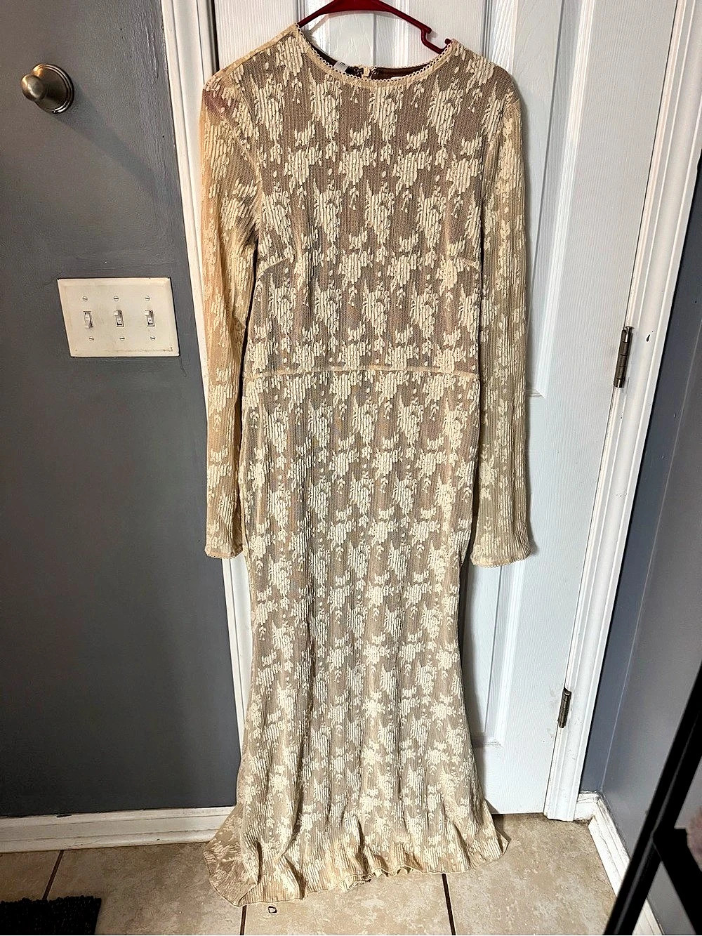 Worth Collective Seraphine Lace Maxi Dress Cream XL NWT